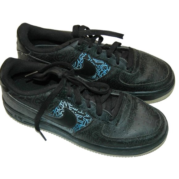 Nike Air Force Sneakers 7Y Youth Black Space Jam Computer Chip - Picture 2 of 10
